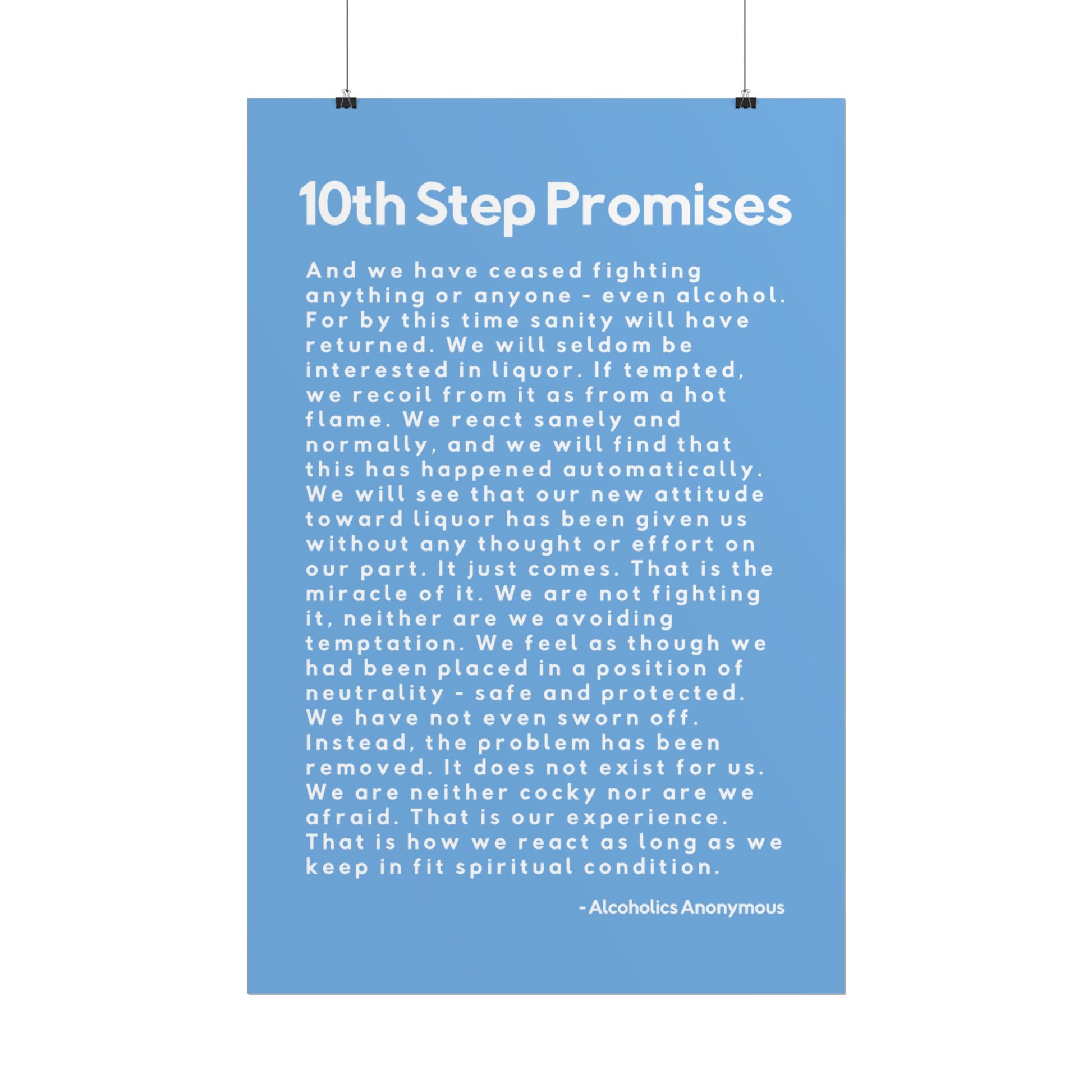 Haler Smith - Poster - Haler Smith Rolled Poster - 10th Step Promises - Vertical Light Blue Matte Finish