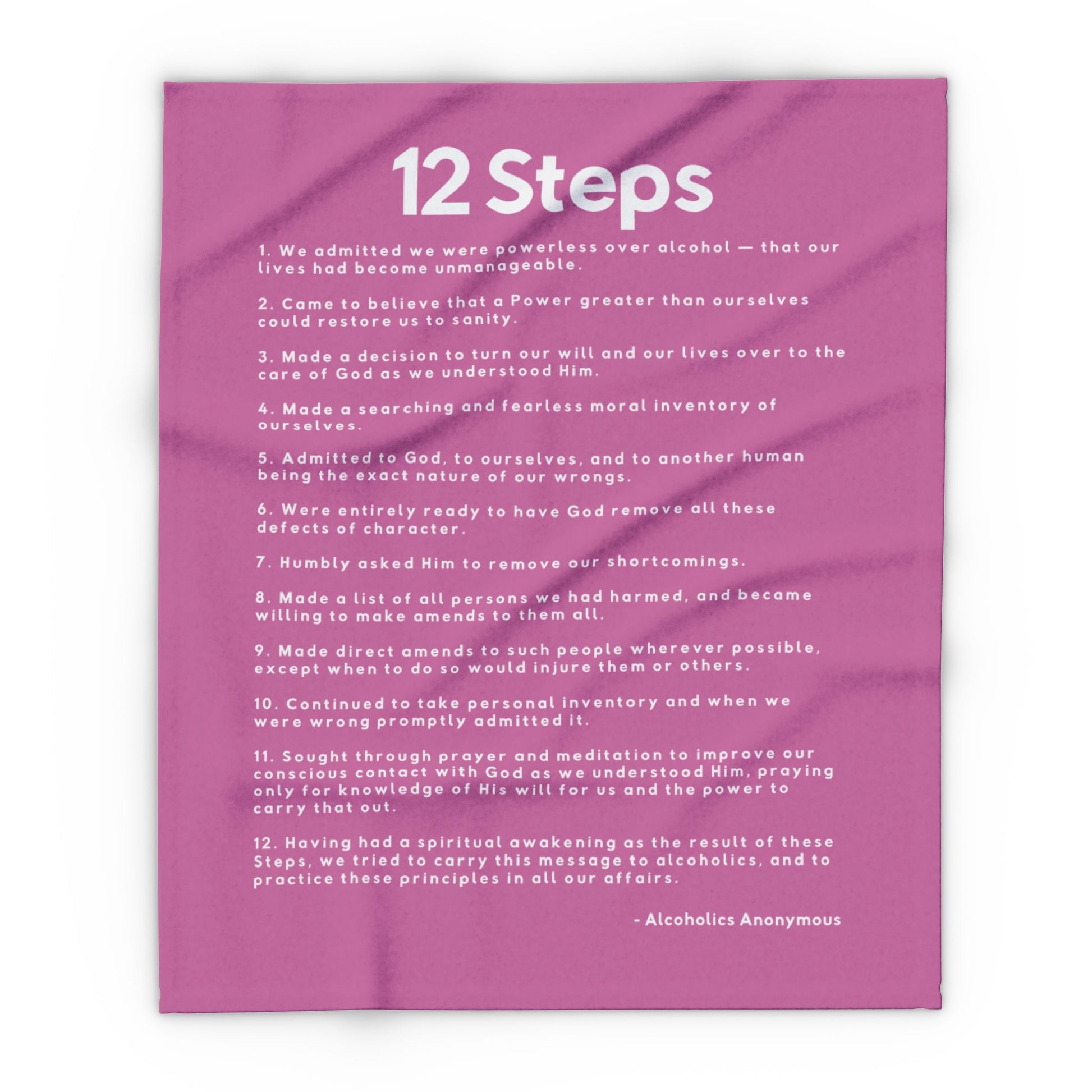 Haler Smith - Home Decor - Haler Smith Polar Fleece Blanket - 12 Steps - Light Pink