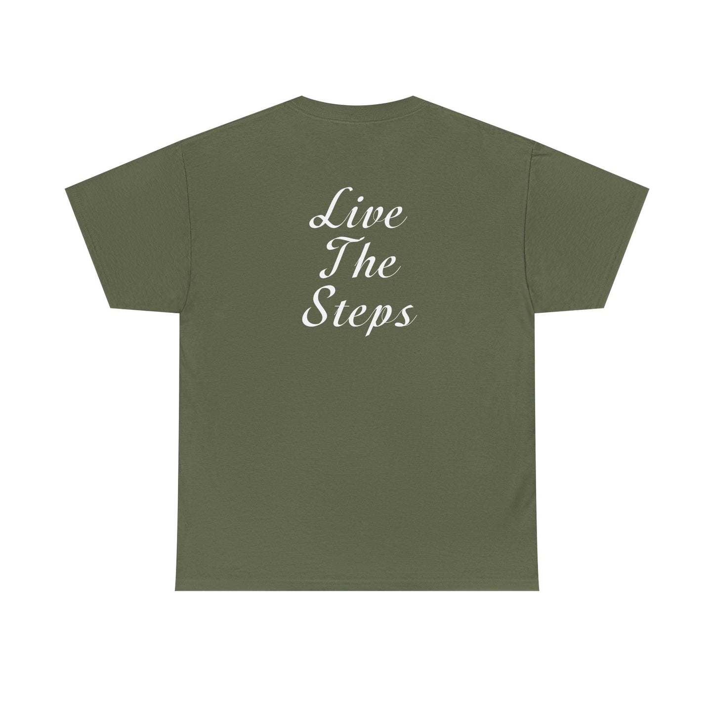 Haler Smith Heavy Cotton Short Sleeve Tee 2XL-5XL - Live The Steps - White Letters