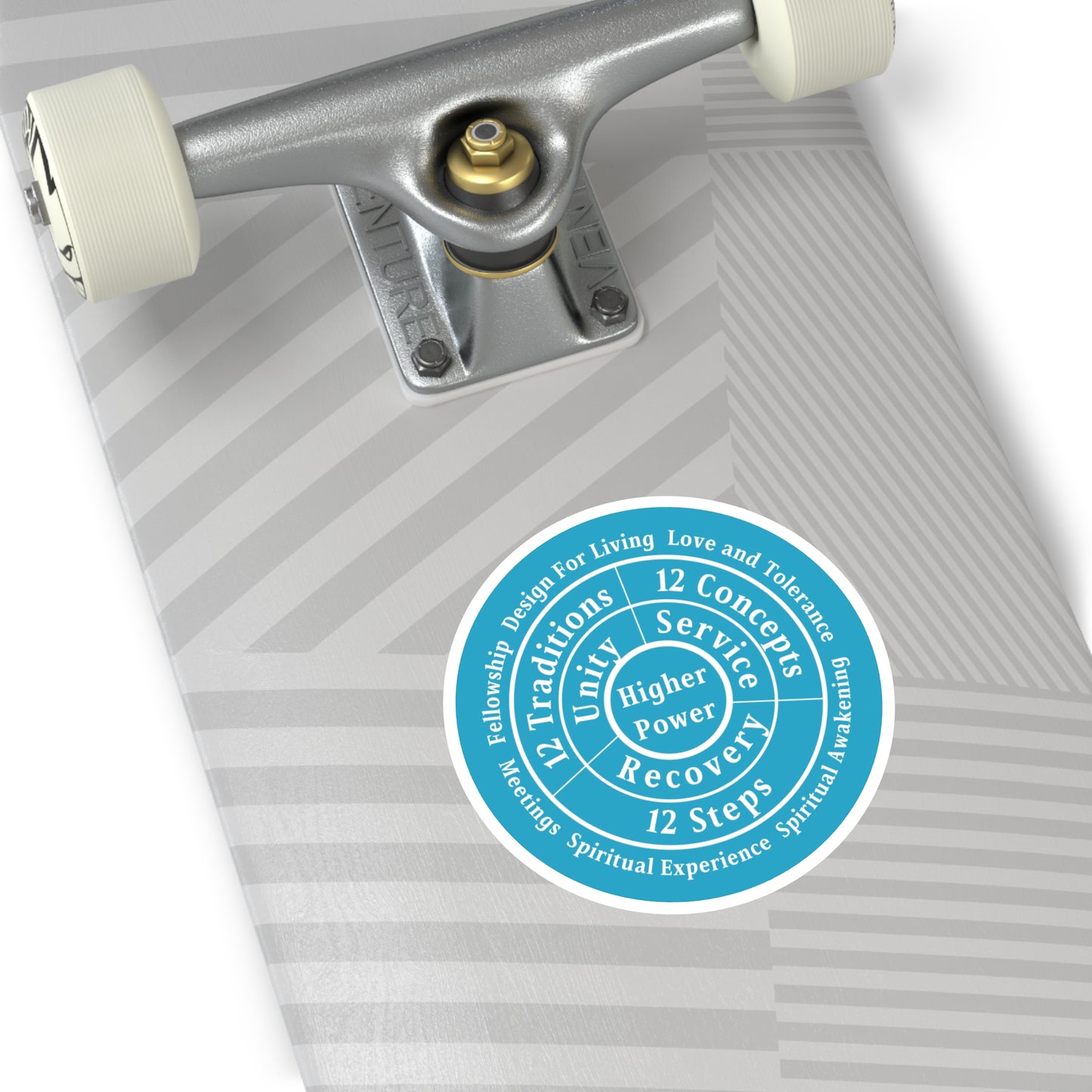 Haler Smith Vinyl Round Sticker - Higher Power 1 - Turquoise