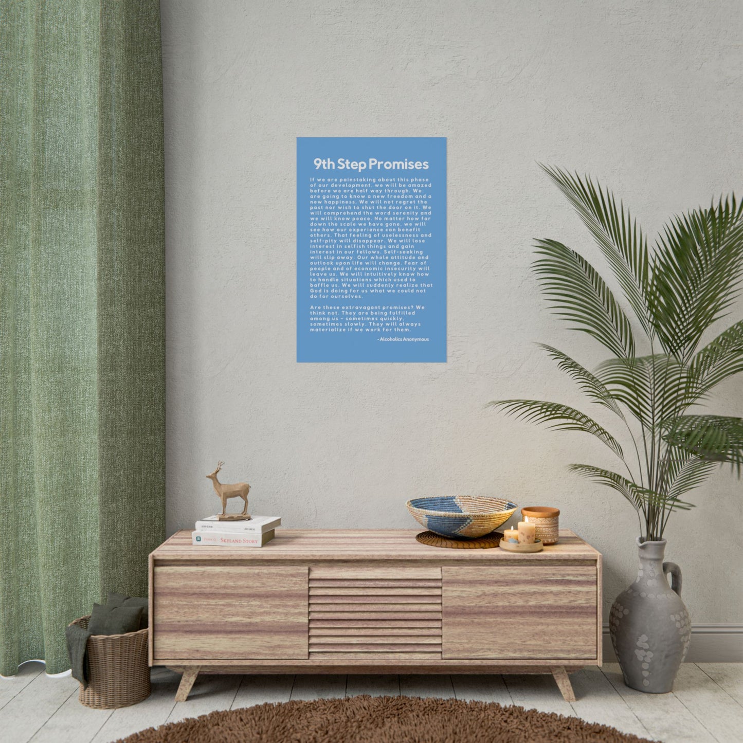 Haler Smith Rolled Poster - 9th Step Promises - Vertical Light Blue Matte Finish