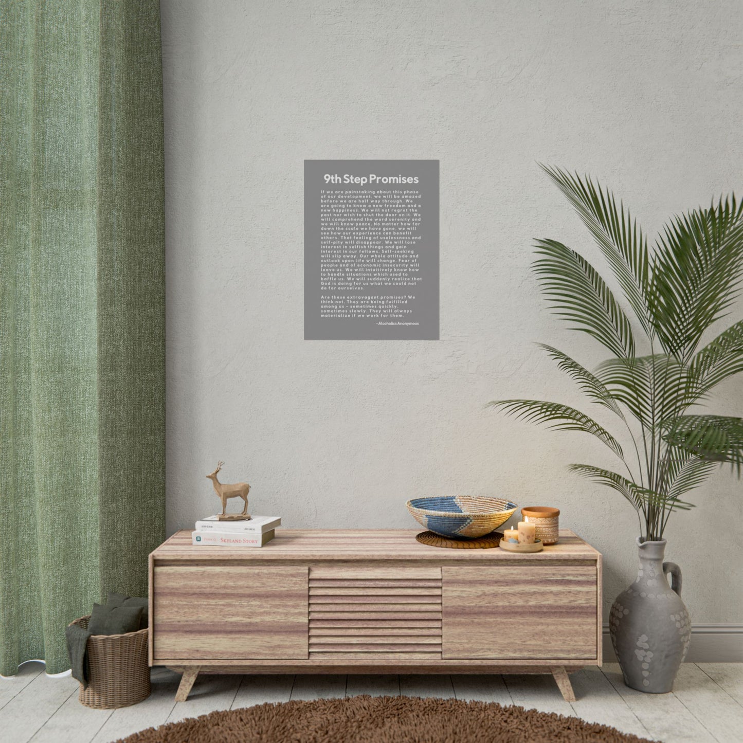 Haler Smith Rolled Poster - 9th Step Promises - Vertical Gray Matte Finish