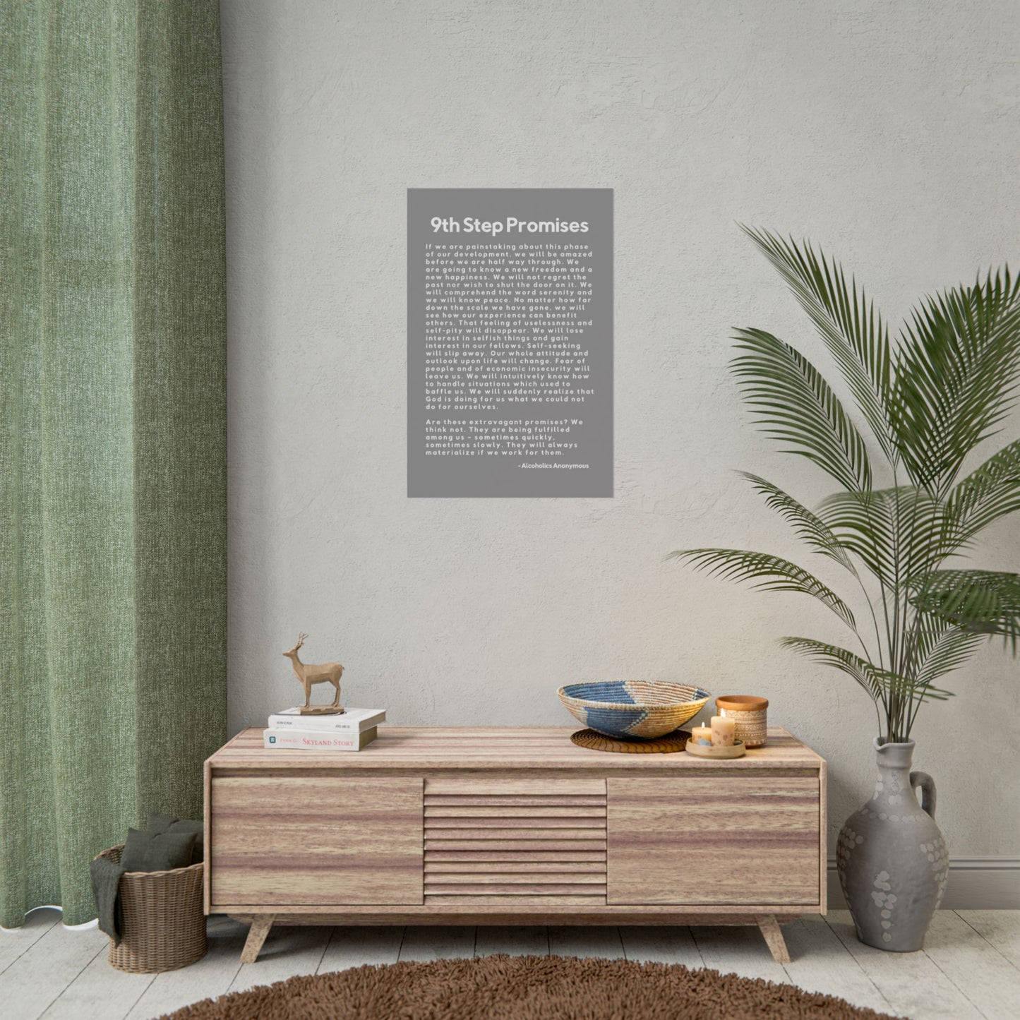 Haler Smith Rolled Poster - 9th Step Promises - Vertical Gray Matte Finish
