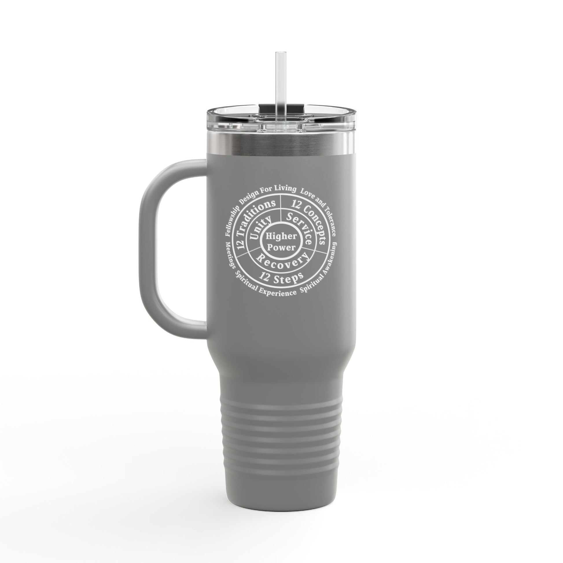 Haler Smith - Mug - Haler Smith Insulated Travel Mug with Straw 40 oz. - Higher Power 1 - White Letters