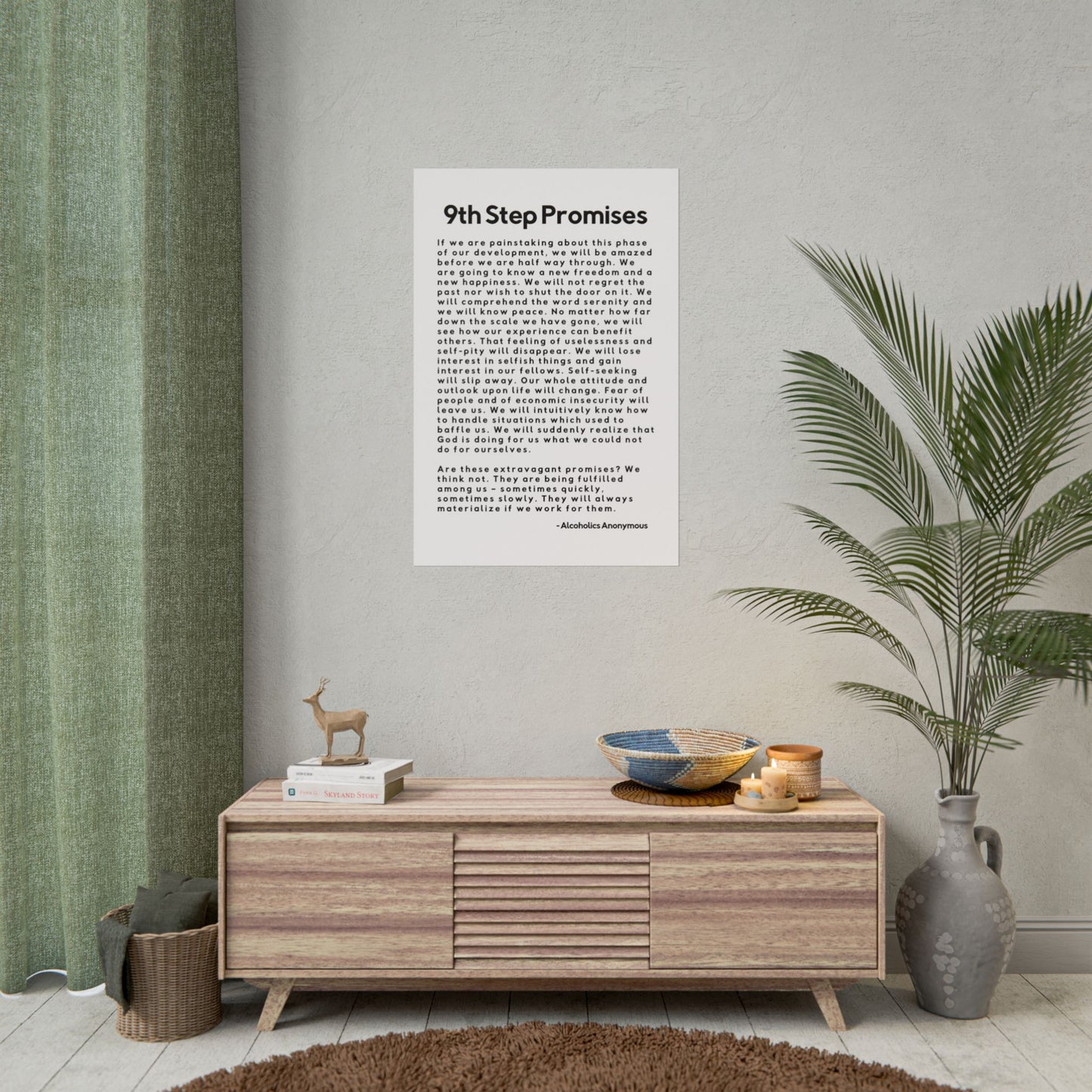Haler Smith Rolled Poster - 9th Step Promises - Vertical White Matte Finish