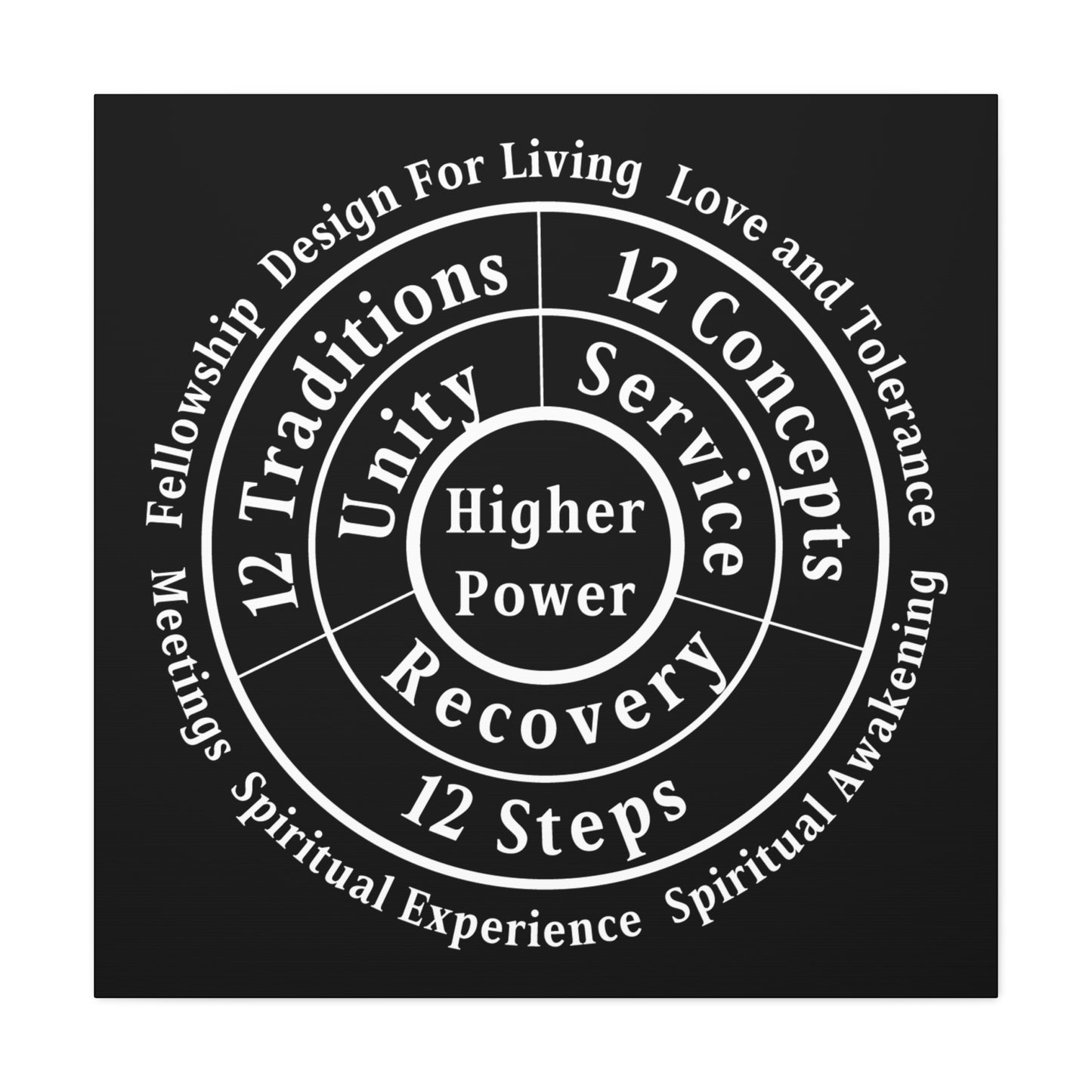 Haler Smith Matte Canvas - Higher Power 1 - Black Matte Finish - White Letters