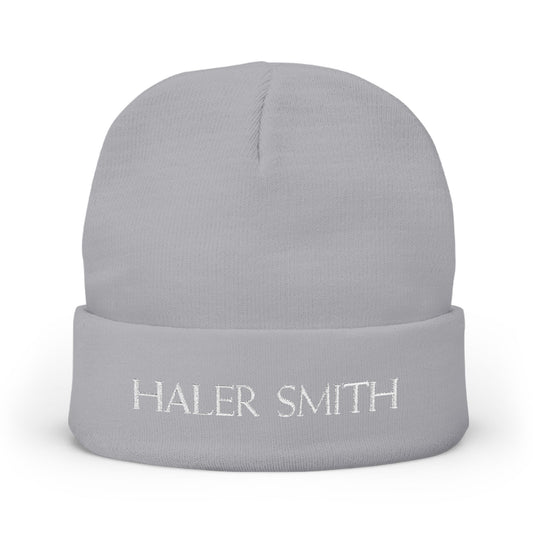 Haler Smith - Hats - Haler Smith Knit Beanie - HALER SMITH - White Letters