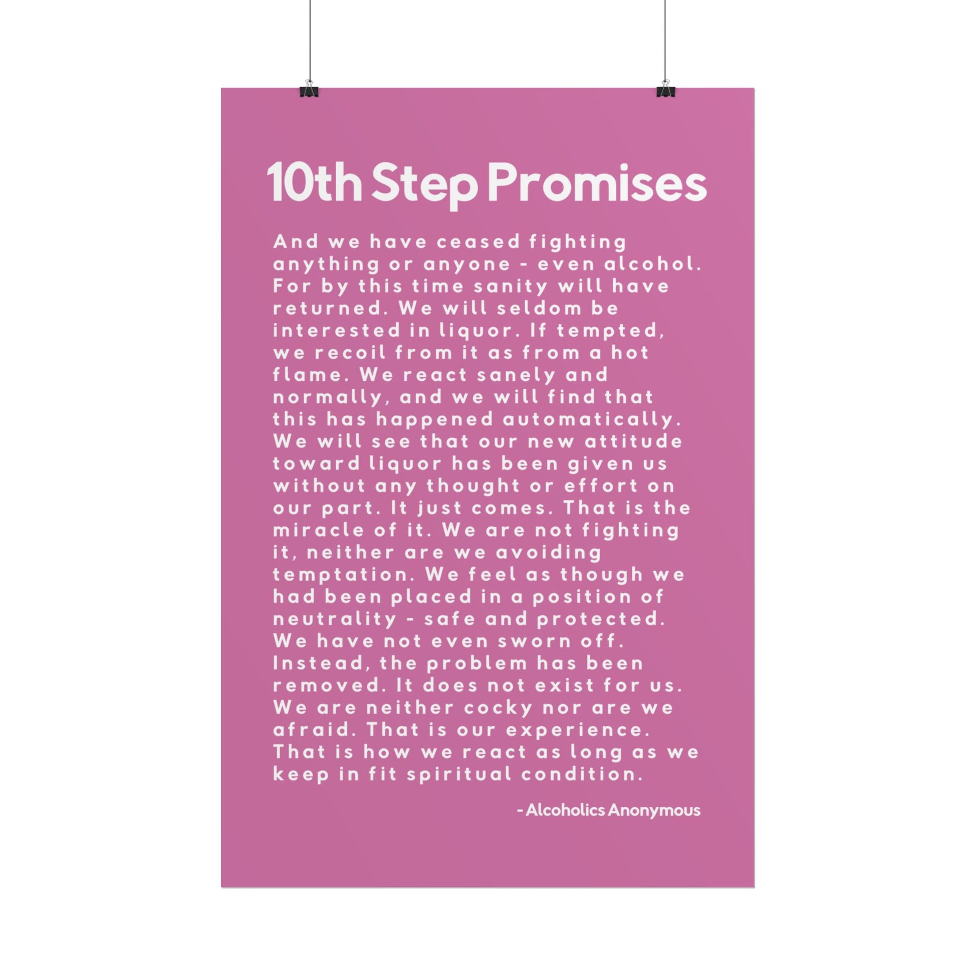 Haler Smith - Poster - Haler Smith Rolled Poster - 10th Step Promises - Vertical Light Pink Matte Finish