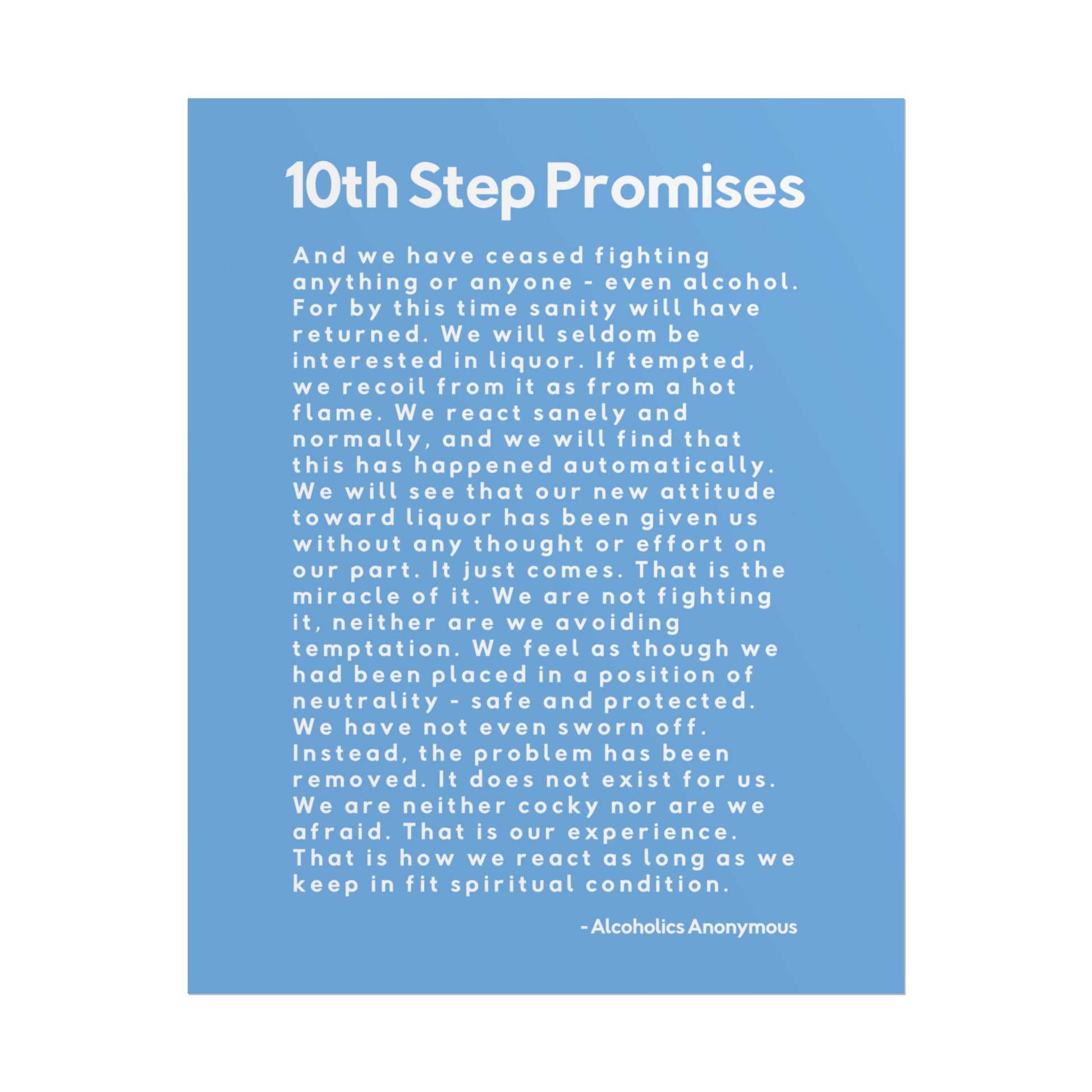 Haler Smith - Poster - Haler Smith Rolled Poster - 10th Step Promises - Vertical Light Blue Matte Finish