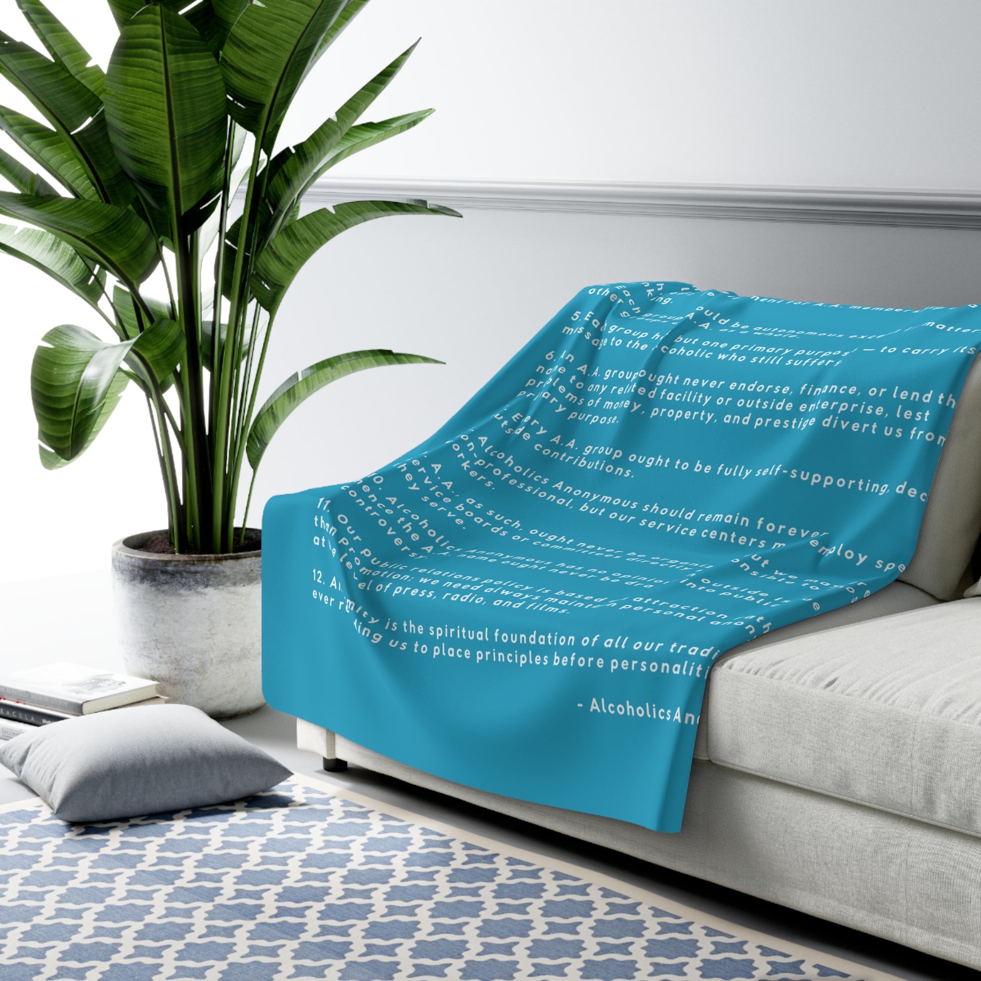 Haler Smith - Home Decor - Haler Smith Sherpa Fleece Blanket - 12 Traditions - Turquoise