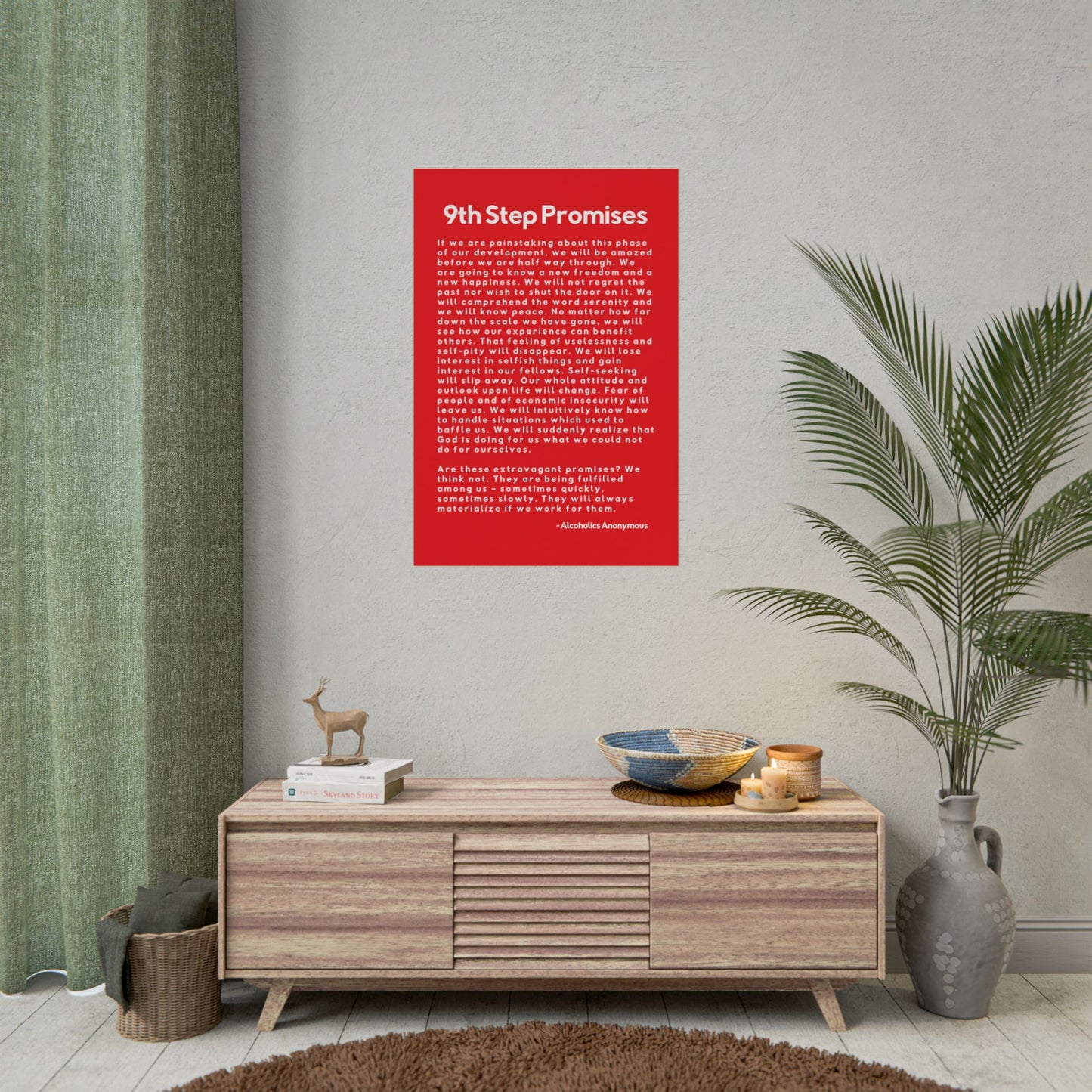 Haler Smith Rolled Poster - 9th Step Promises - Vertical Red Matte Finish