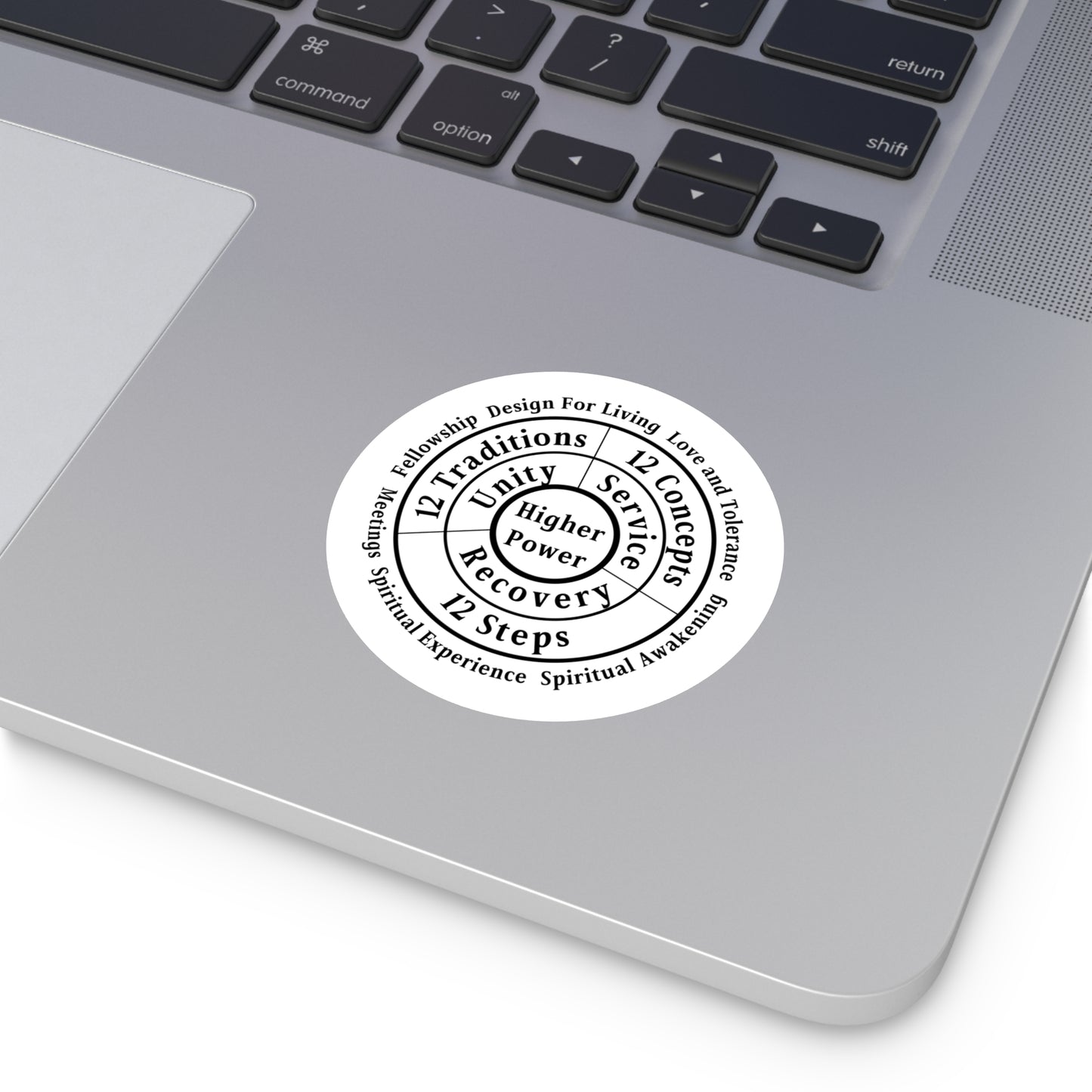 Haler Smith Vinyl Round Sticker - Higher Power 1 - White