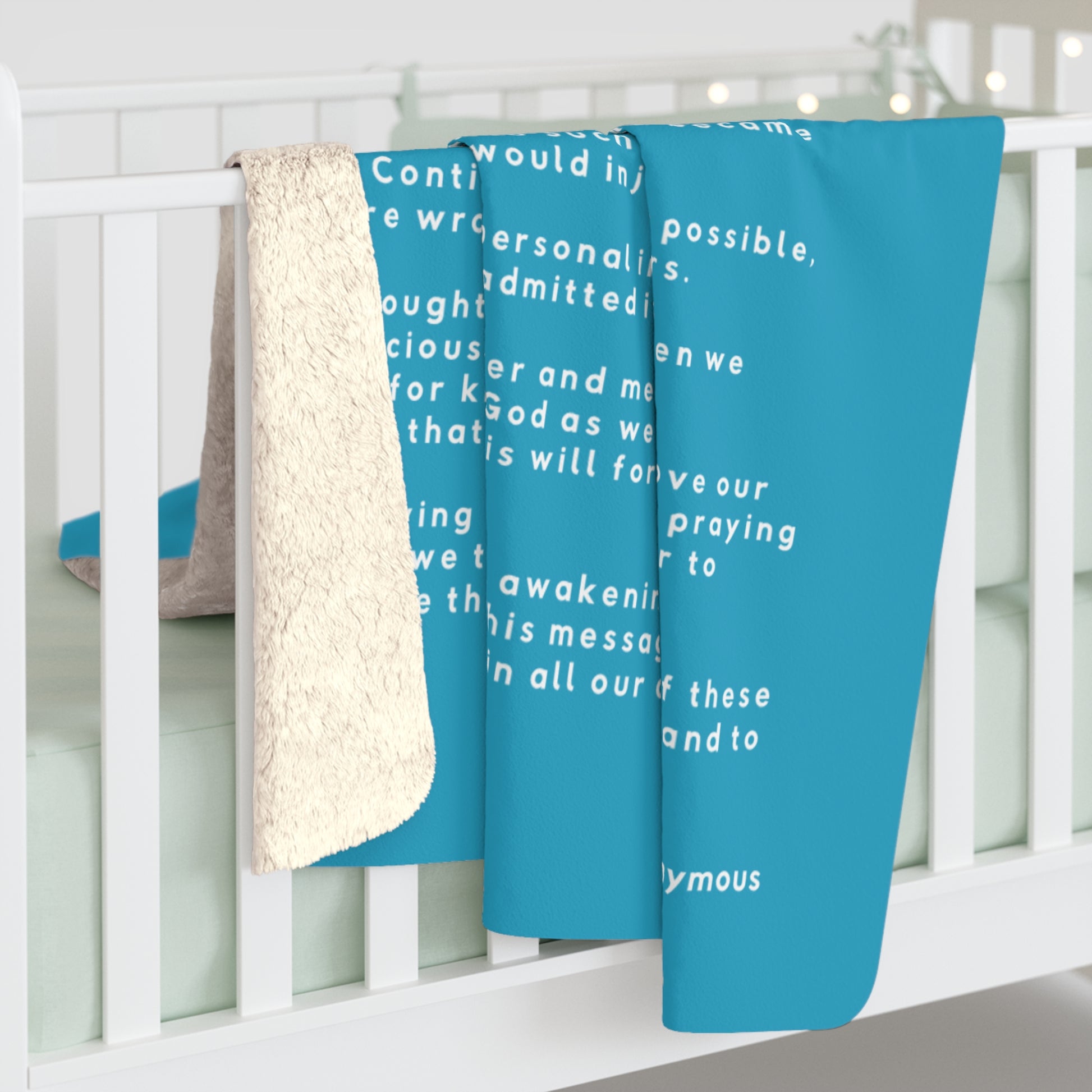 Haler Smith - Home Decor - Haler Smith Sherpa Fleece Blanket - 12 Steps - Turquoise