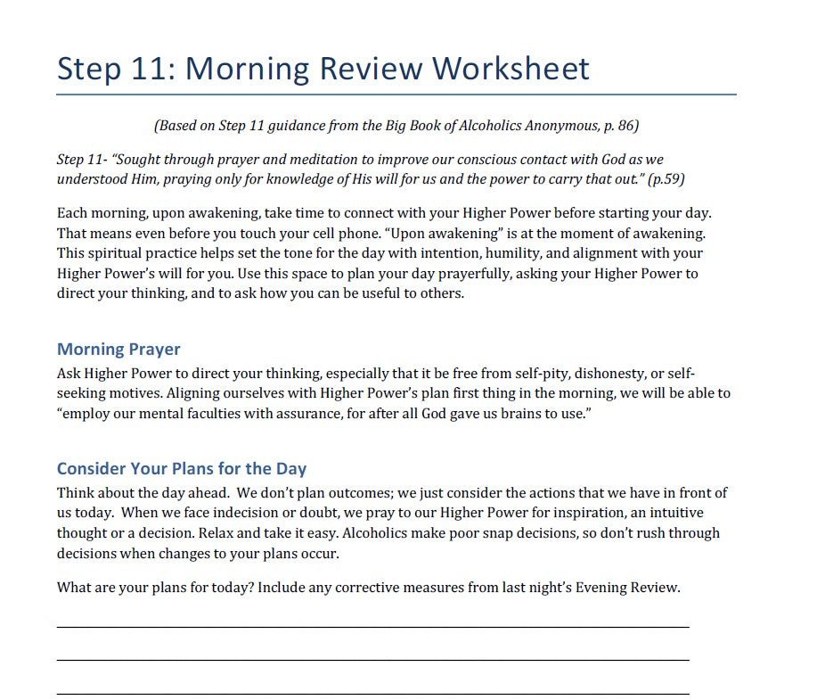 Haler Smith - Step Journals - Step 11 Morning Review - Download
