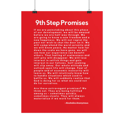 Haler Smith Rolled Poster - 9th Step Promises - Vertical Red Matte Finish
