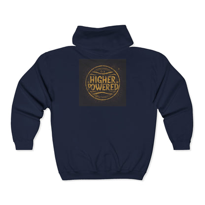 Recovery Zip Hoodie | Higher Powered Design 2 On The Back