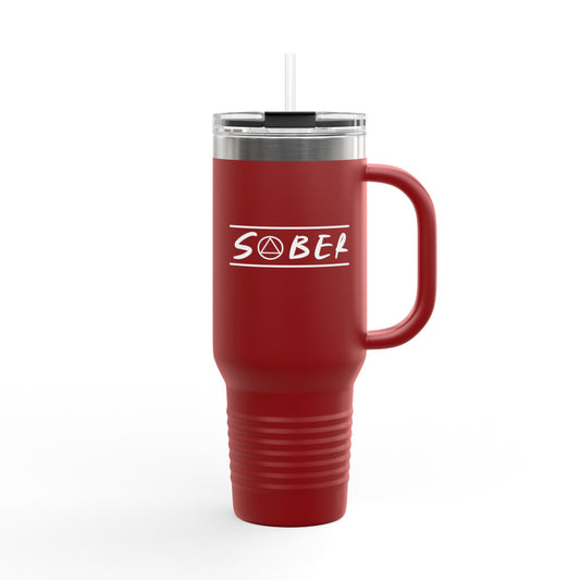 Recovery Insulated Travel Mug with Straw 40 oz. | Sober Design 1