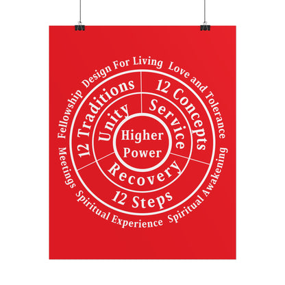 Haler Smith Rolled Poster - Higher Power 1 - Red Matte Finish