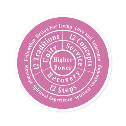 Haler Smith Vinyl Round Sticker - Higher Power 1 - Light Pink