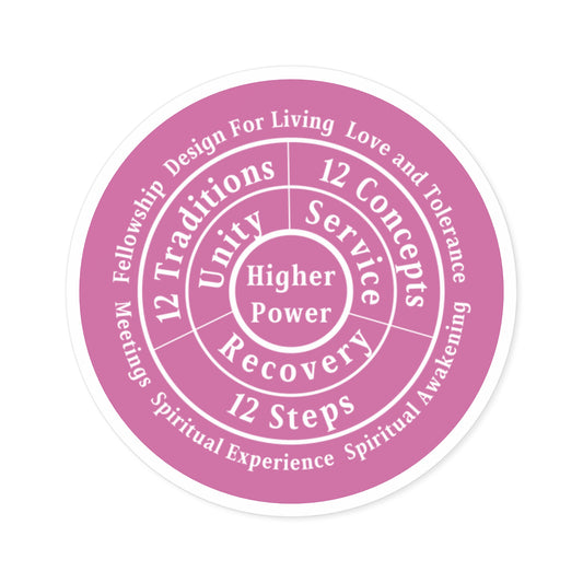 Haler Smith Vinyl Round Sticker - Higher Power 1 - Light Pink