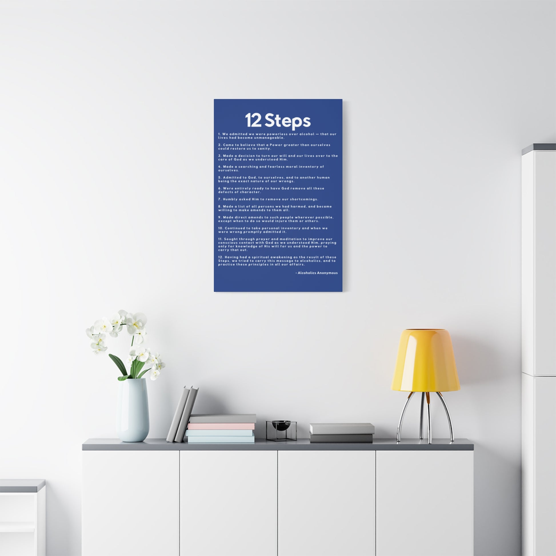 Haler Smith - Canvas - Haler Smith Matte Canvas - 12 Steps - Vertical Dark Blue Matte Finish