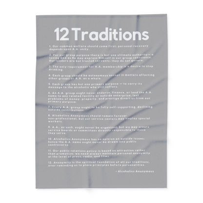 Haler Smith - Home Decor - Haler Smith Polar Fleece Blanket - 12 Traditions - Light Gray
