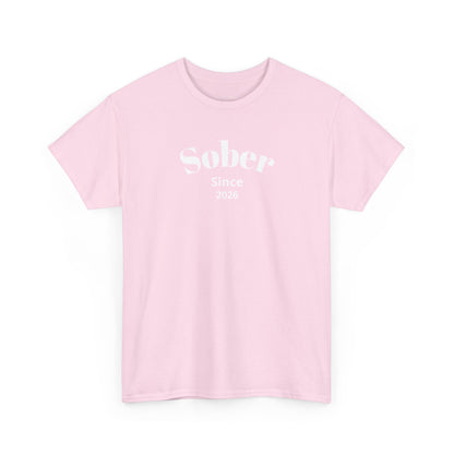 Recovery Short Sleeve T-Shirt | Sober Since Design 1 On The Front