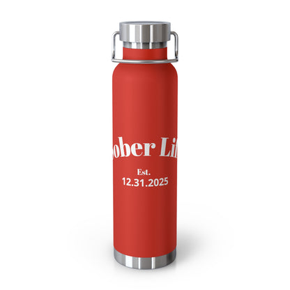 Recovery Insulated Water Bottle 22oz | Sober Life Est. Design 1