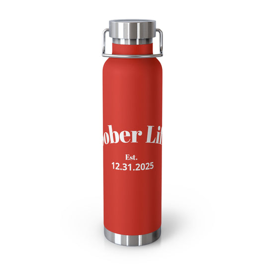 Recovery Insulated Water Bottle 22oz | Sober Life Est. Design 1