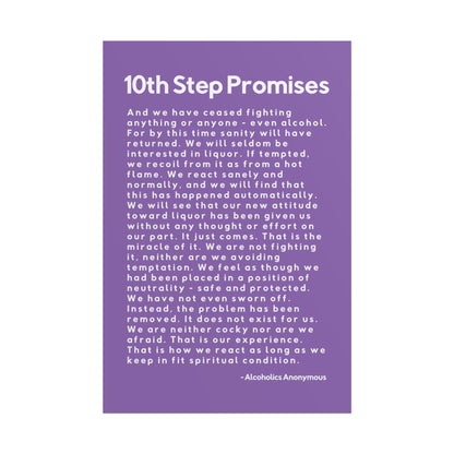 Haler Smith - Poster - Haler Smith Rolled Poster - 10th Step Promises - Vertical Light Purple Matte Finish