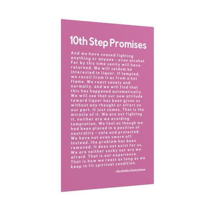 Haler Smith - Poster - Haler Smith Rolled Poster - 10th Step Promises - Vertical Light Pink Matte Finish