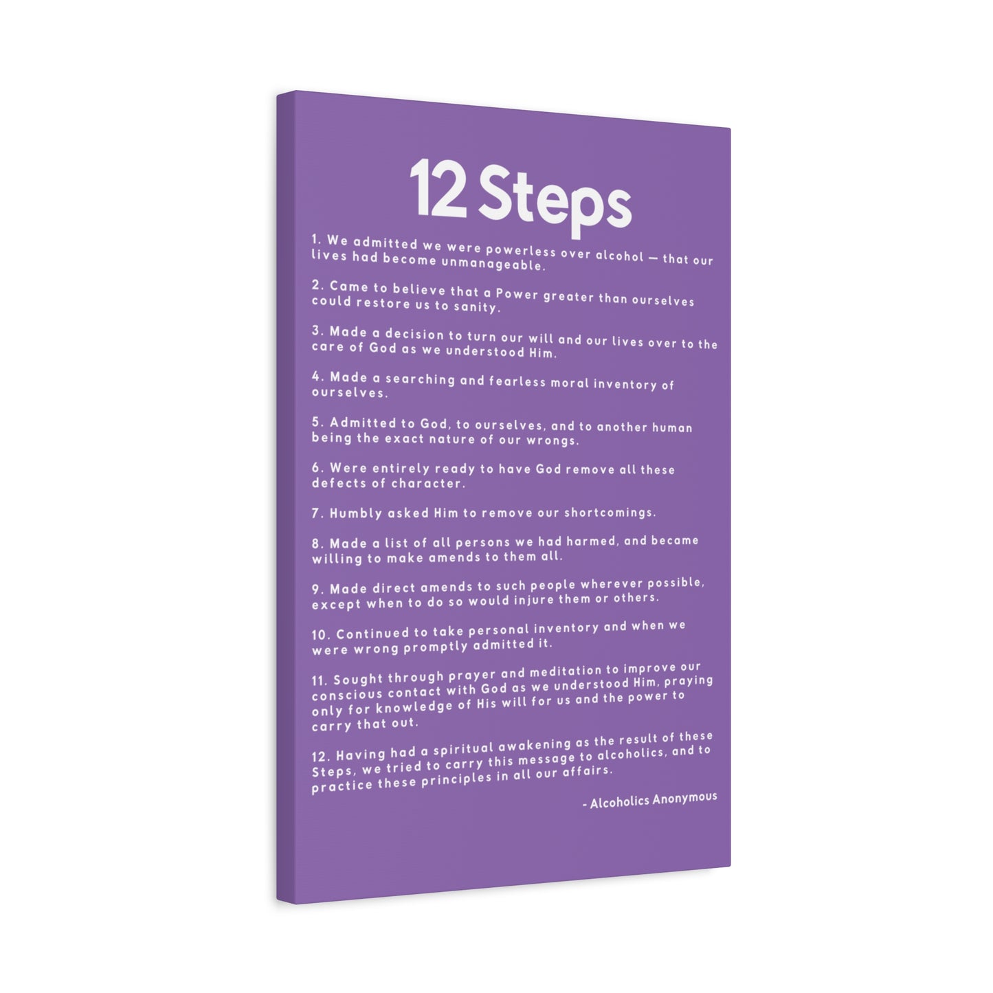 Haler Smith - Canvas - Haler Smith Matte Canvas - 12 Steps - Vertical Light Purple Matte Finish