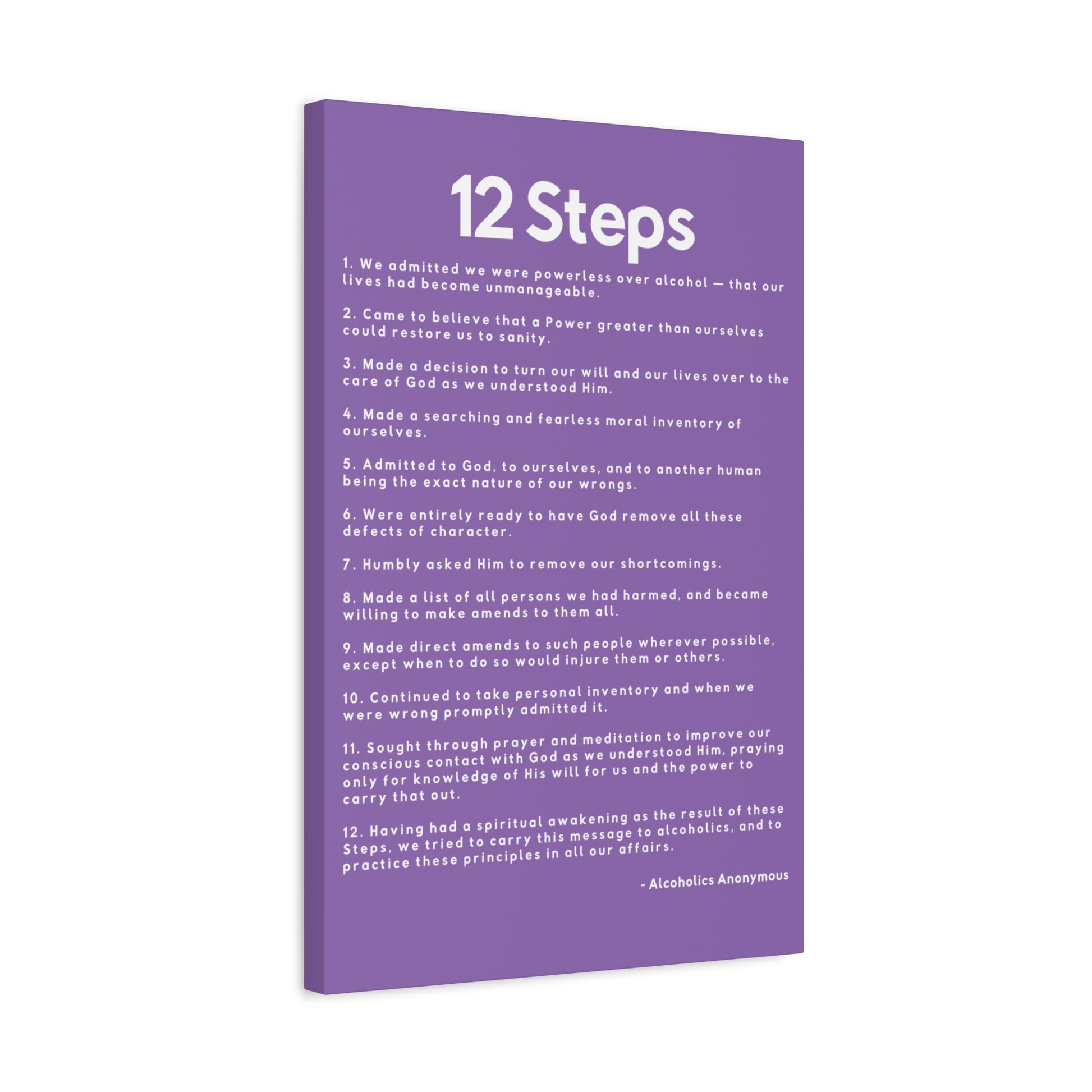 Haler Smith - Canvas - Haler Smith Matte Canvas - 12 Steps - Vertical Light Purple Matte Finish