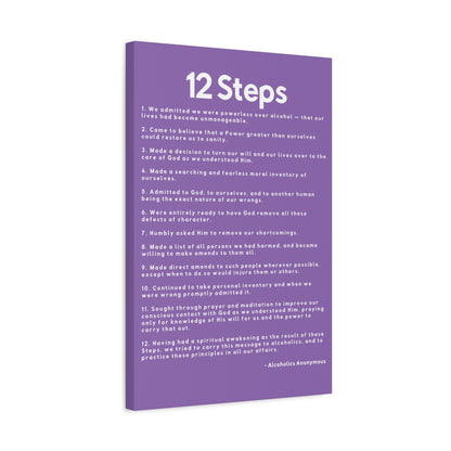 Haler Smith - Canvas - Haler Smith Matte Canvas - 12 Steps - Vertical Light Purple Matte Finish