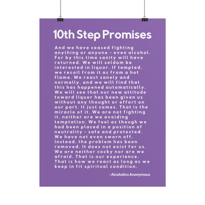 Haler Smith - Poster - Haler Smith Rolled Poster - 10th Step Promises - Vertical Light Purple Matte Finish