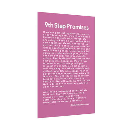 Haler Smith Rolled Poster - 9th Step Promises - Vertical Light Pink Matte Finish