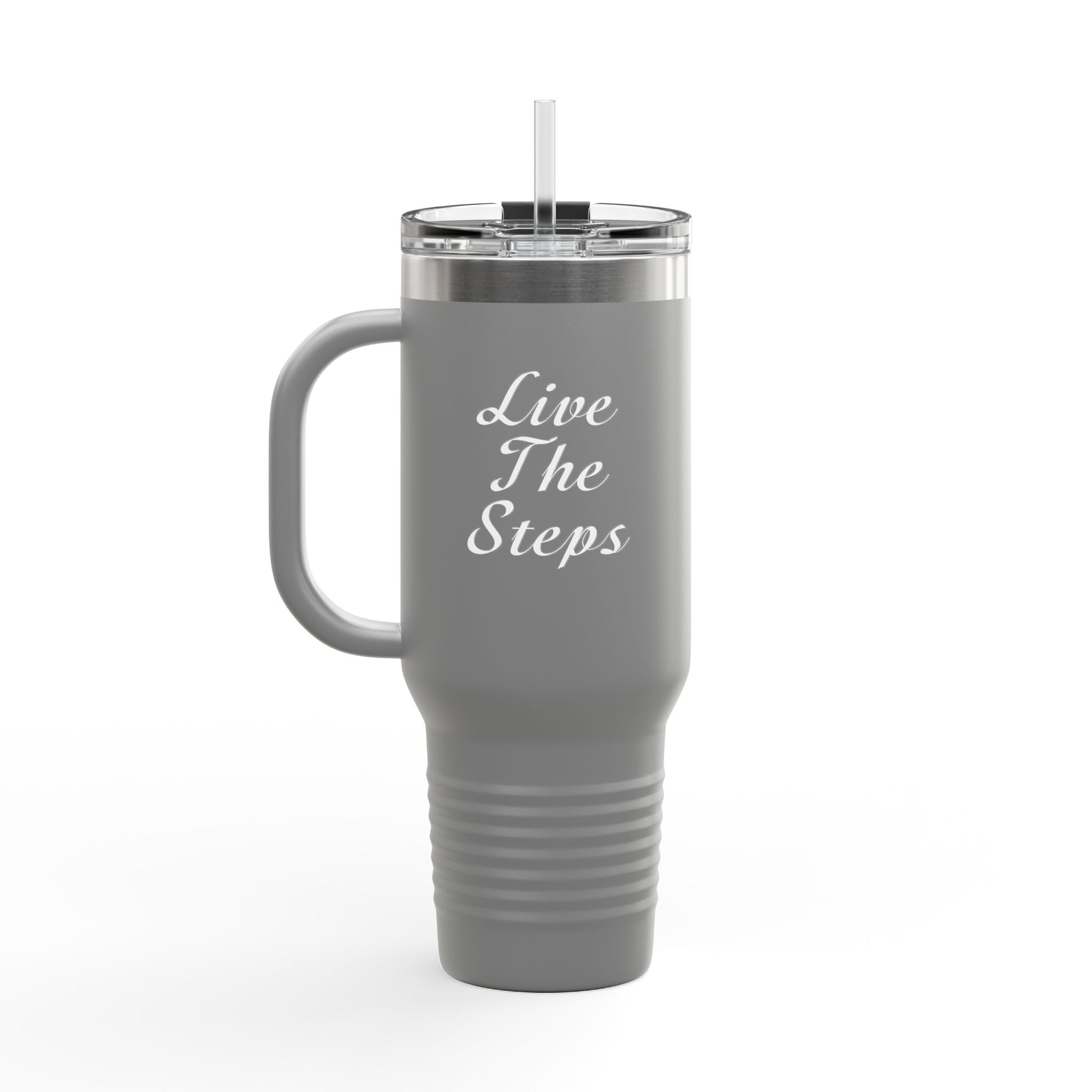Haler Smith - Mug - Haler Smith Insulated Travel Mug with Straw 40 oz. - Live the Steps - White Letters