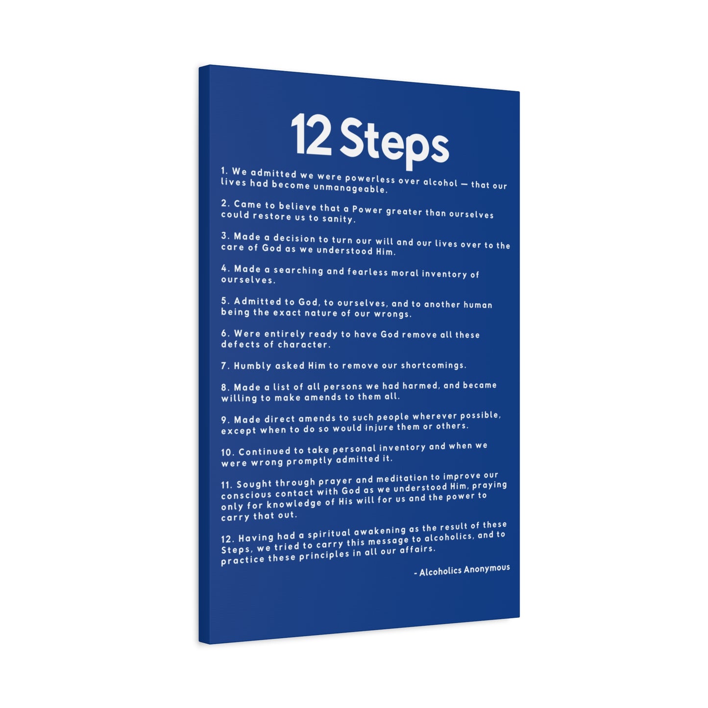Haler Smith - Canvas - Haler Smith Matte Canvas - 12 Steps - Vertical Dark Blue Matte Finish