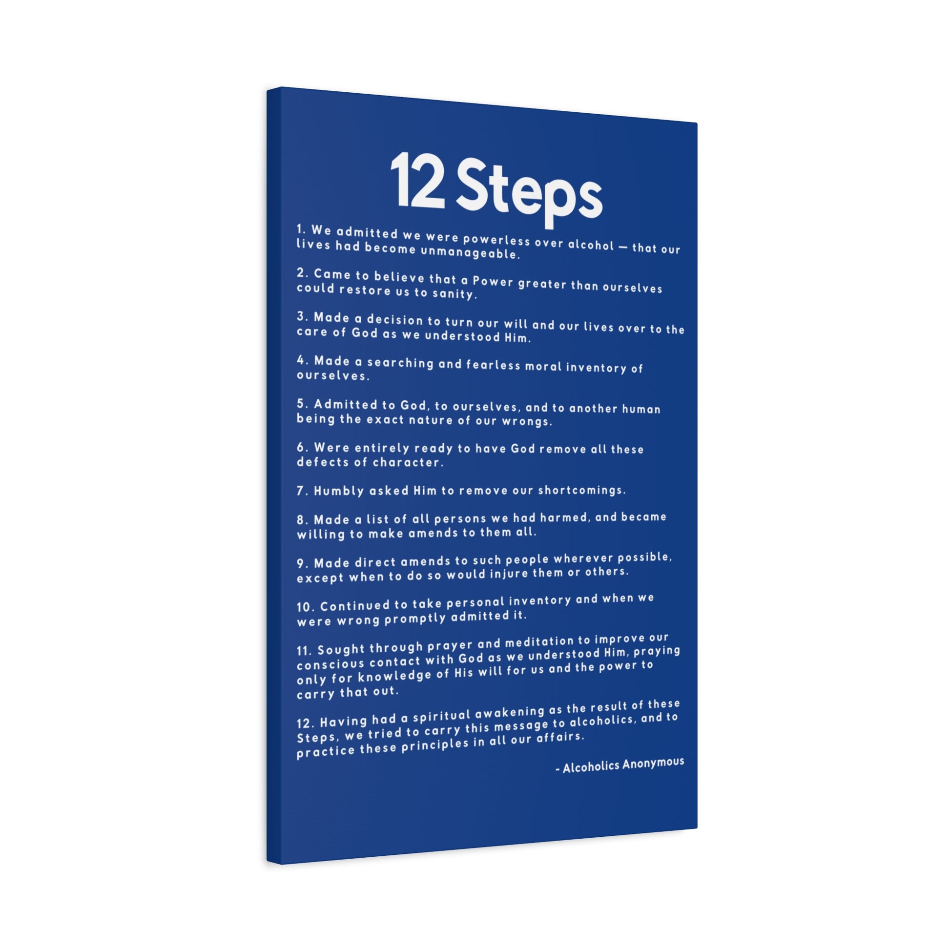 Haler Smith - Canvas - Haler Smith Matte Canvas - 12 Steps - Vertical Dark Blue Matte Finish