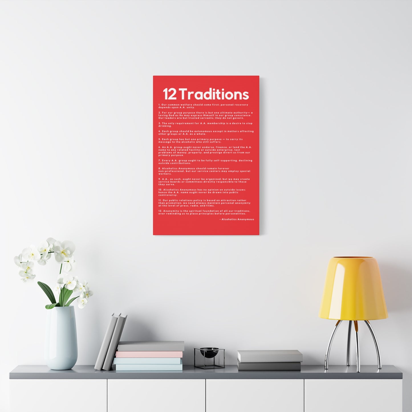 Haler Smith - Canvas - Haler Smith Matte Canvas - 12 Traditions - Vertical Red Matte Finish
