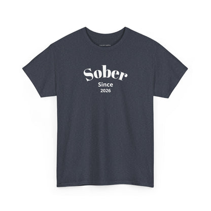 Recovery Short Sleeve T-Shirt | Sober Since Design 1 On The Front