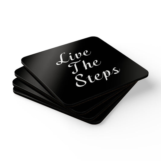 Haler Smith Corkwood Coaster Set Black - Live The Steps White