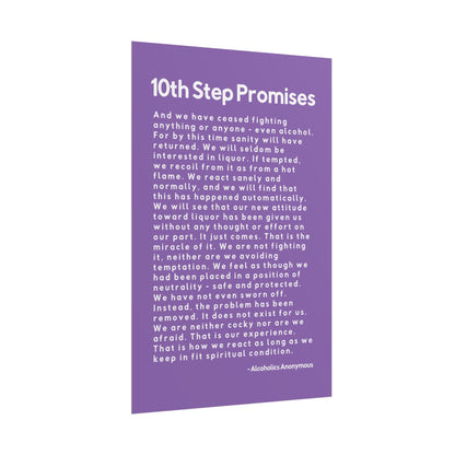 Haler Smith - Poster - Haler Smith Rolled Poster - 10th Step Promises - Vertical Light Purple Matte Finish