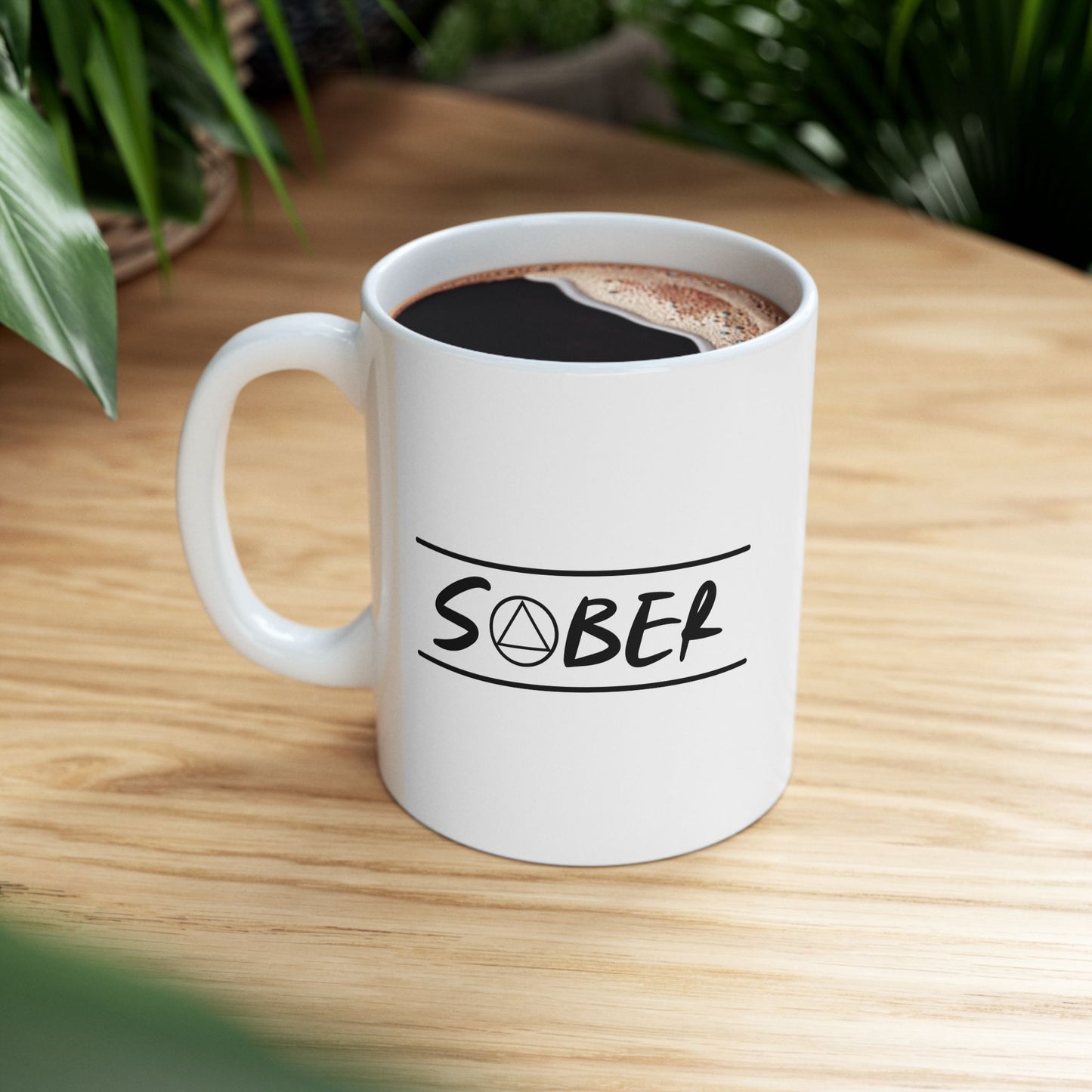 Recovery Ceramic Coffee Mug | Sober Design 1 | White with Black Letters