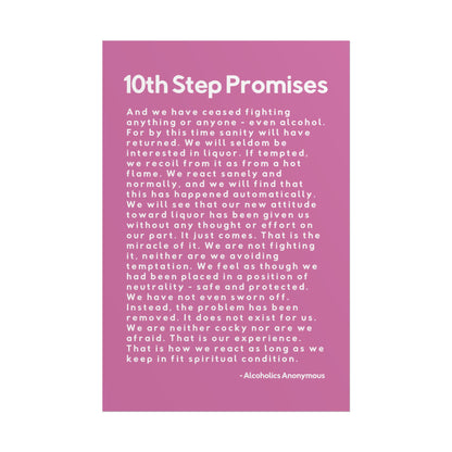 Haler Smith - Poster - Haler Smith Rolled Poster - 10th Step Promises - Vertical Light Pink Matte Finish