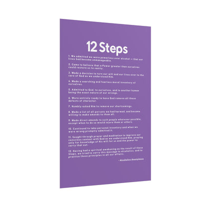 Haler Smith - Poster - Haler Smith Rolled Poster - 12 Steps - Vertical Light Purple Matte Finish