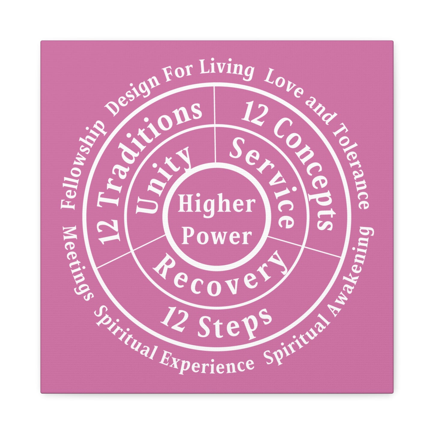 Haler Smith - Canvas - Haler Smith Matte Canvas - Higher Power 1 - Light Pink Matte Finish