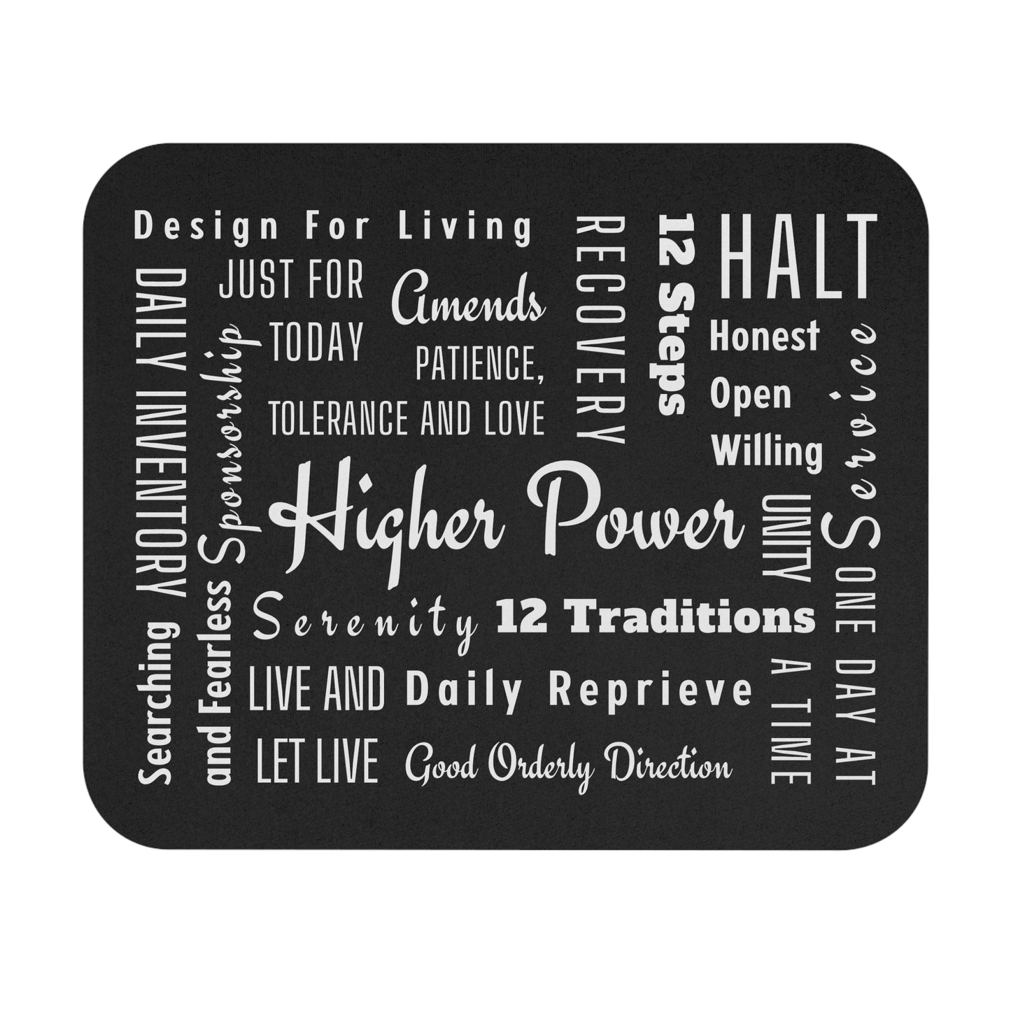 Haler Smith Mouse Pad - Recovery Phrases 1 - Black