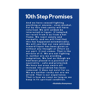 Haler Smith - Poster - Haler Smith Rolled Poster - 10th Step Promises - Vertical Dark Blue Matte Finish