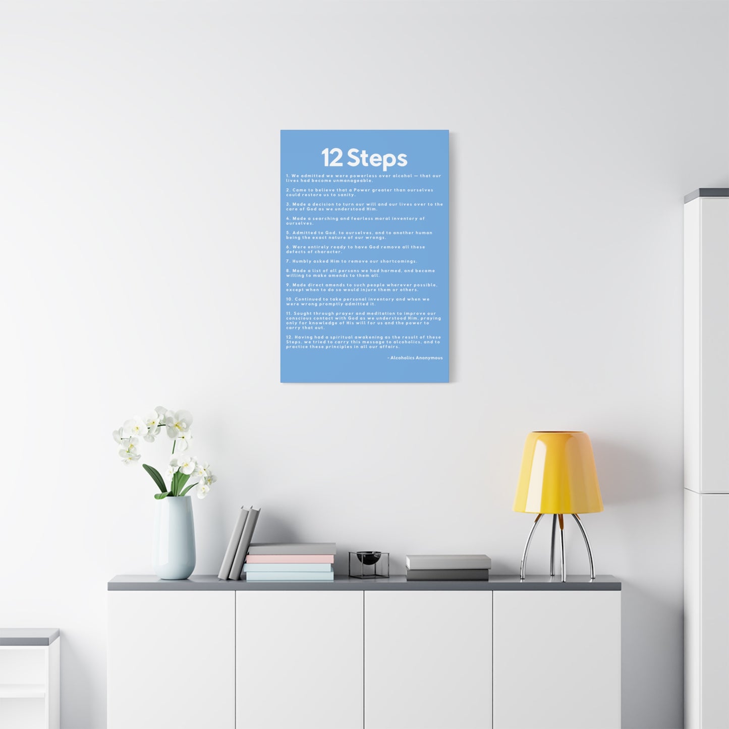 Haler Smith - Canvas - Haler Smith Matte Canvas - 12 Steps - Vertical Light Blue Matte Finish